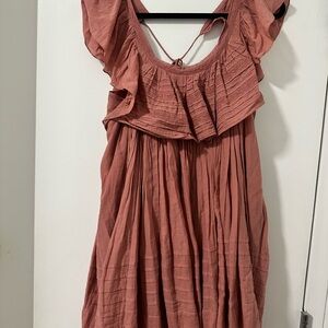 Free People Ruffled Pink Dress